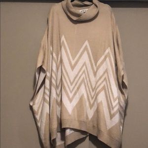 Cream and white poncho